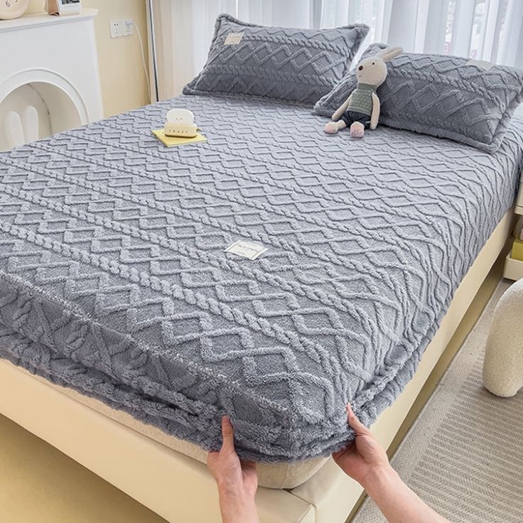 Literie-draps en velours simple