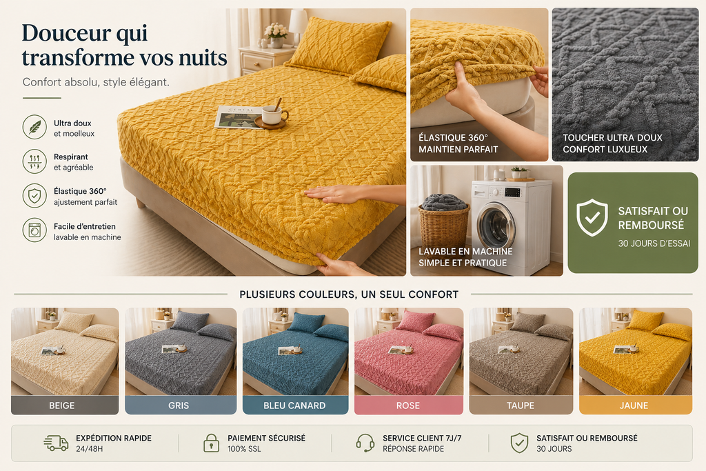 Literie-draps en velours simple