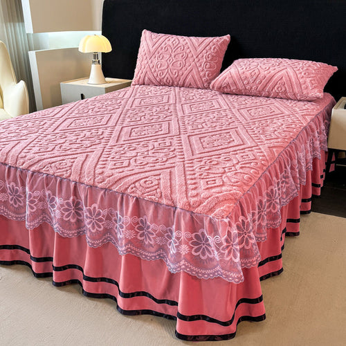 Drap en velours matelassé avec cache-sommier intégré