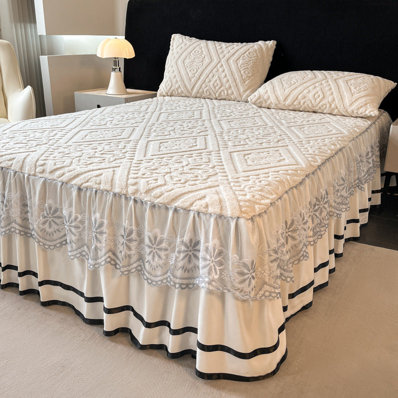 Drap en velours matelassé - cache-sommier intégré